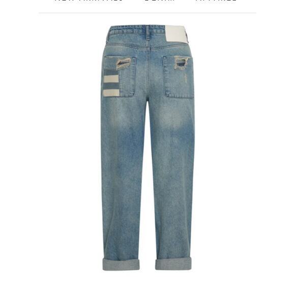 One Teaspoon Womens Smiths Low Waist Wide Leg Denim Jeans Slouchy Multi Pocket - Picture 3 of 14